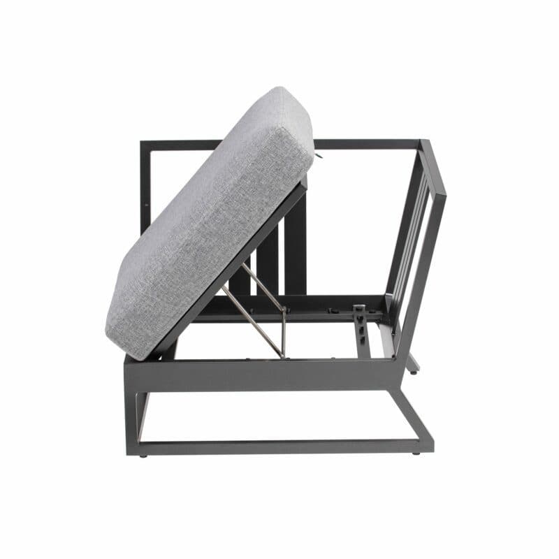 Kettler "Ocean Skid Platform" Eckteil, Alu anthrazit, Bezug Olefin hellgrau meliert
