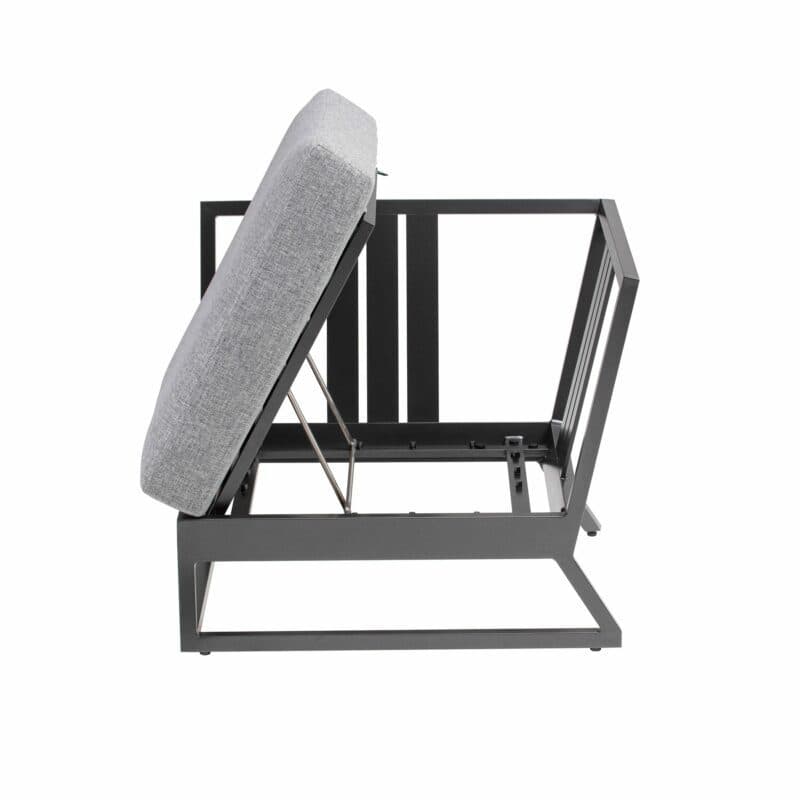 Kettler "Ocean Skid Platform" Eckteil, Alu anthrazit, Bezug Olefin hellgrau meliert