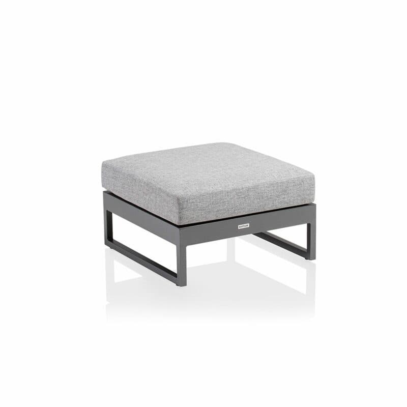 Kettler "Ocean Skid Platform" Loungehocker, Alu anthrazit, Bezug Olefin hellgrau meliert