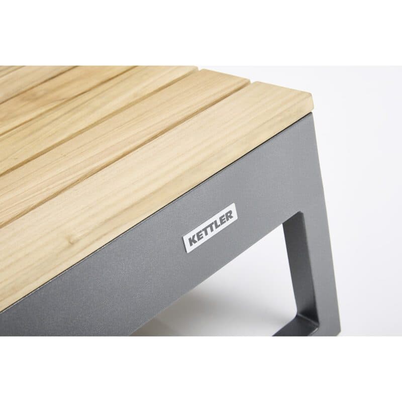 Kettler "Ocean Skid Platform" Loungetisch, Alu anthrazit matt, Tischplatte Teak