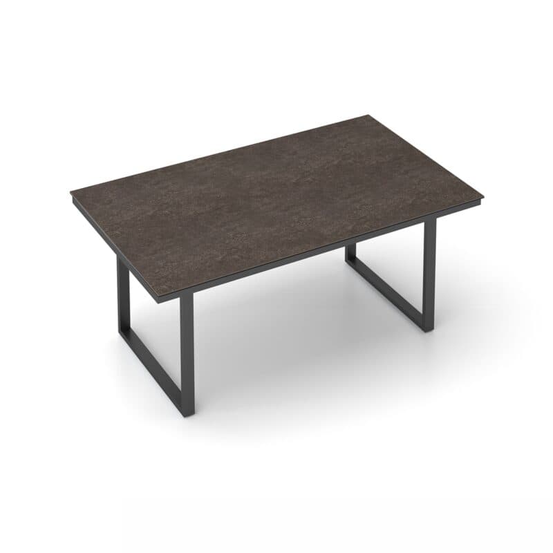 Kettler "Skate" Gartentisch Casual Dining, Gestell Aluminium anthrazit, Tischplatte Keramik grau-taupe, 160x95 cm, Höhe ca. 68 cm