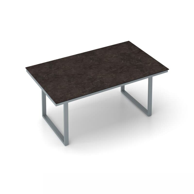 Kettler "Skate" Gartentisch Casual Dining, Gestell Aluminium silber, Tischplatte Keramik anthrazit, 160x95 cm, Höhe ca. 68 cm