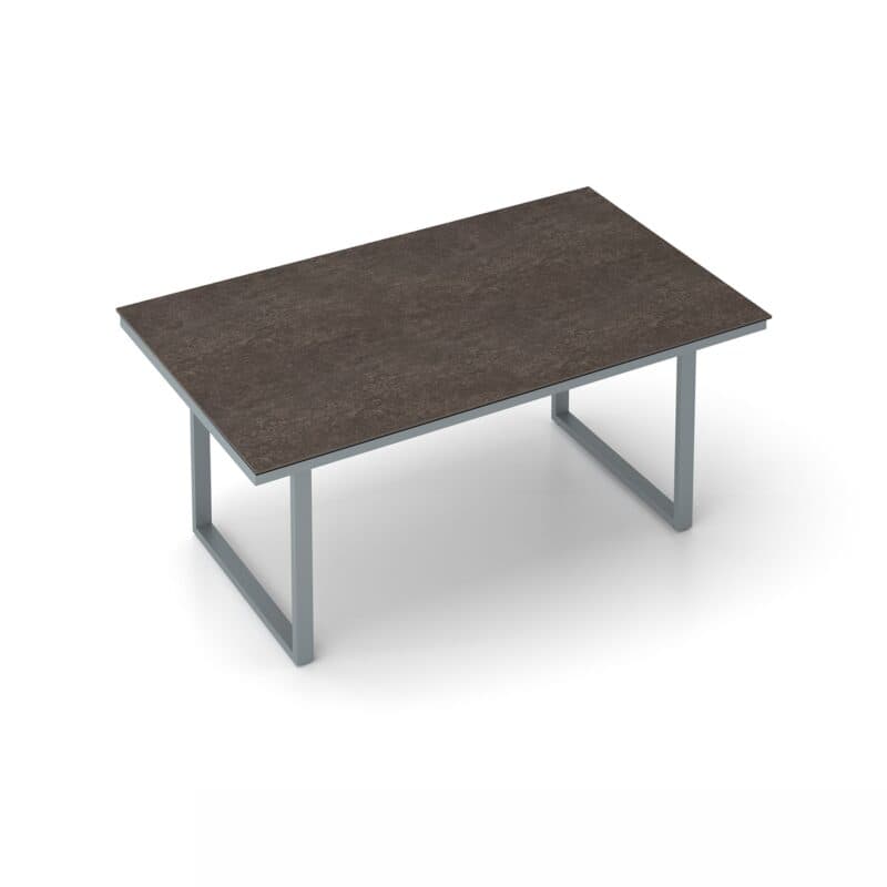 Kettler "Skate" Gartentisch Casual Dining, Gestell Aluminium silber, Tischplatte Keramik grau-taupe, 160x95 cm, Höhe ca. 68 cm