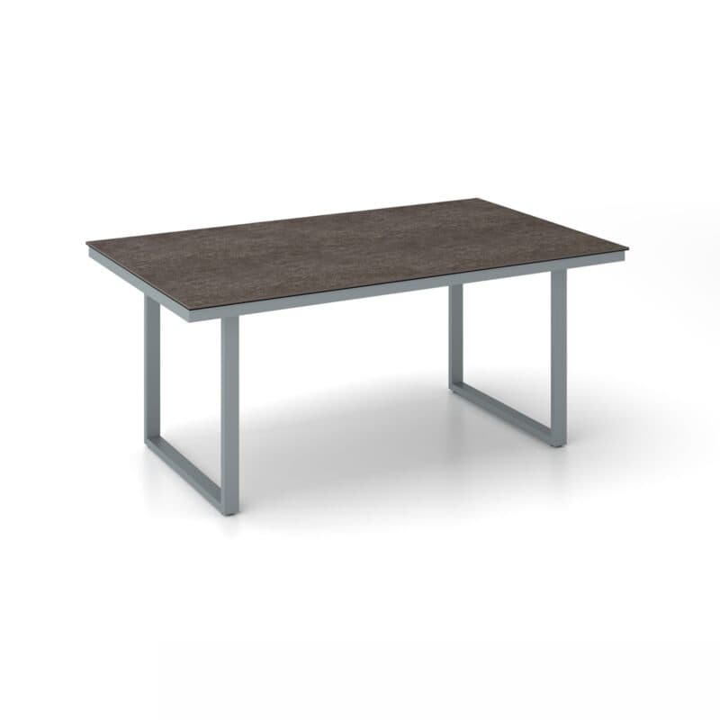 Kettler "Skate" Gartentisch Casual Dining, Gestell Aluminium silber, Tischplatte Keramik grau-taupe, 160x95 cm, Höhe ca. 68 cm