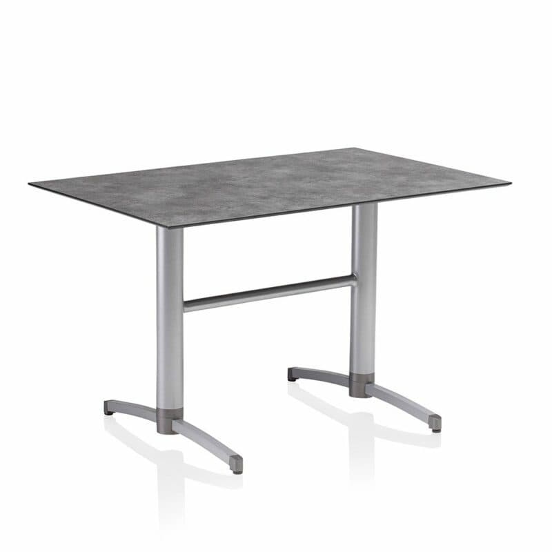 Kettler "Tube" Klapptisch, Gestell Aluminium silber, Tischplatte HPL anthrazit, 120 x 80 cm