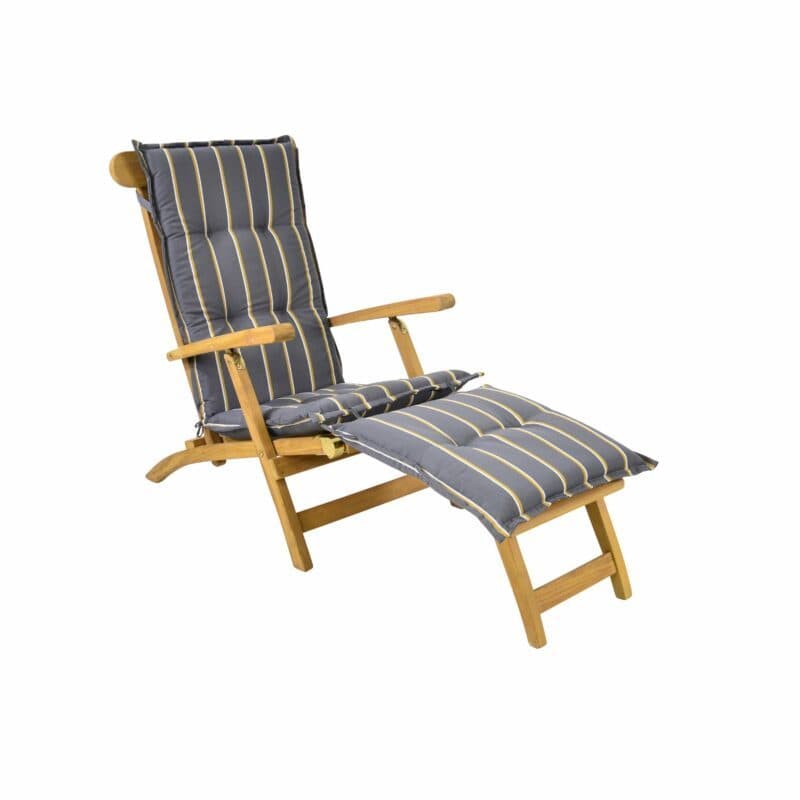 Lesli Living Polsterauflage für Deckchair "Surabaya", Streifen anthrazit, Polyester