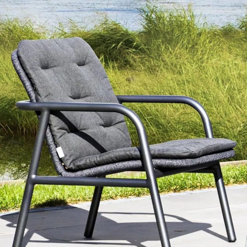 Gartenkultur Auflage für Jati&Kebon Loungesessel "Durham", Sunbrella® Natte charcoal chine