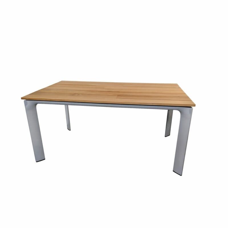Kettler "Diamond" Tischsystem Gartentisch, Tischgestell Aluminium silber, Tischplatte Teakholz breite Leisten