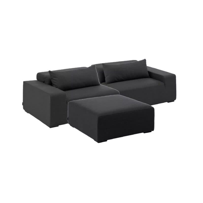 Kettler "Royal" Lounge Endteil links + rechts und Loungehocker, Gestell Aluminium, Polster Textilgewebe Sunbrella® Sooty (anthrazit)