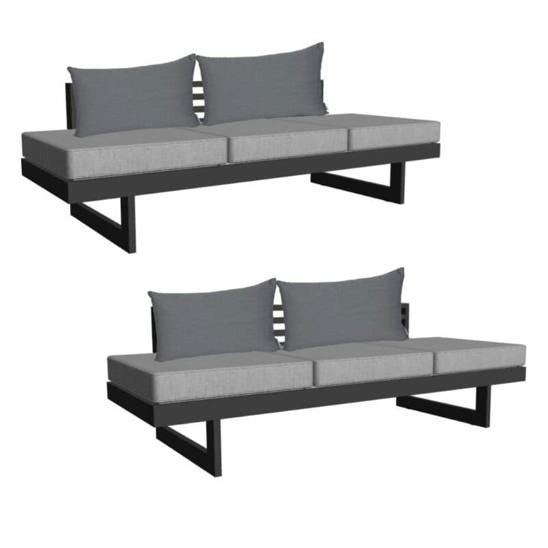 Stern Loungeset "New Holly", Gestell Aluminium anthrazit, Textil silber, Sitz- und Rückenkissen seidengrau