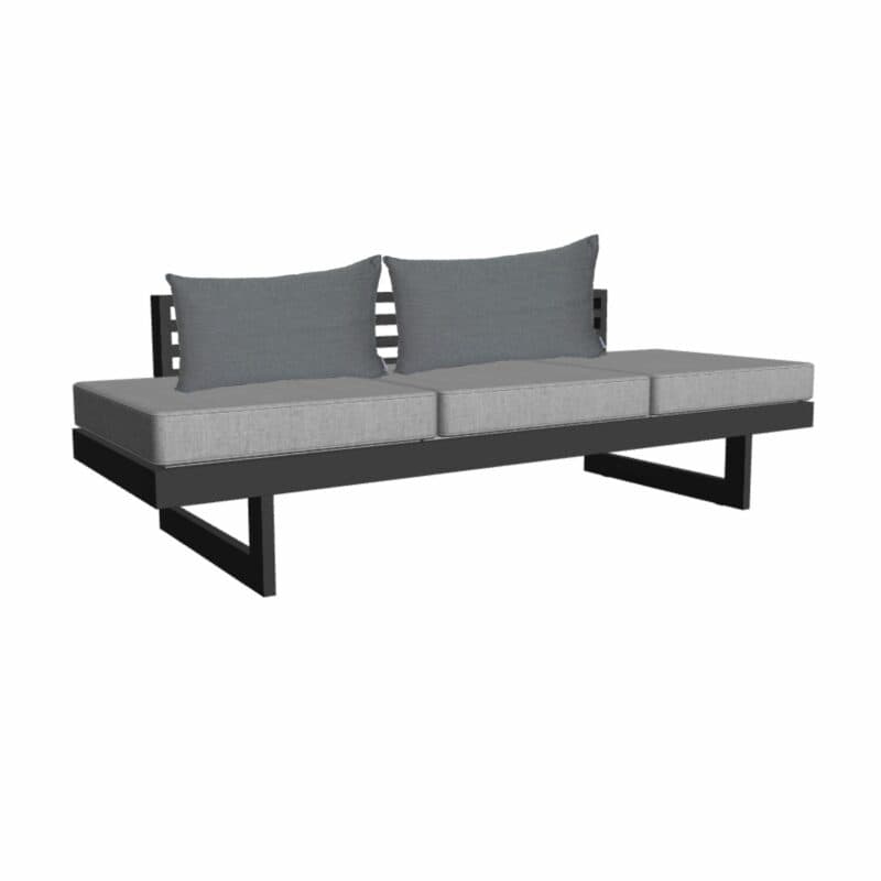 Stern "New Holly" Lounge/Liege, Gestell Aluminium anthrazit, Sitzfläche Textil silber, Sitz- und Rückenkissen seidengrau