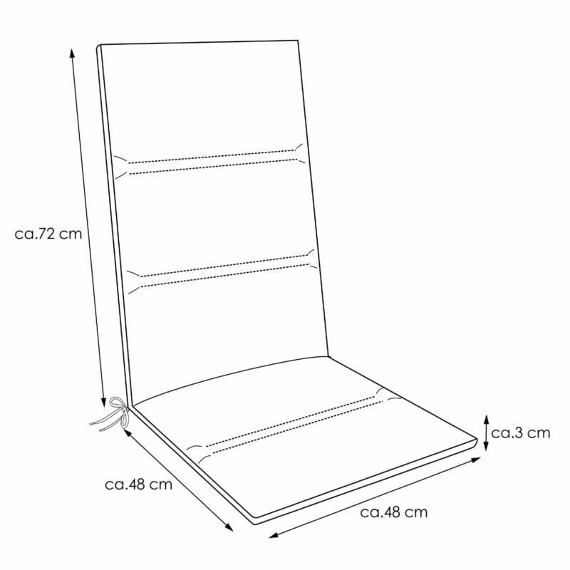 KETTtex Auflage für Hochlehner/Klappsessel, 120x48 cm