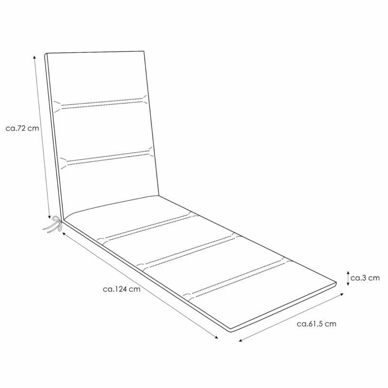 KETTtex Auflage für Gartenliege, 196x61 cm