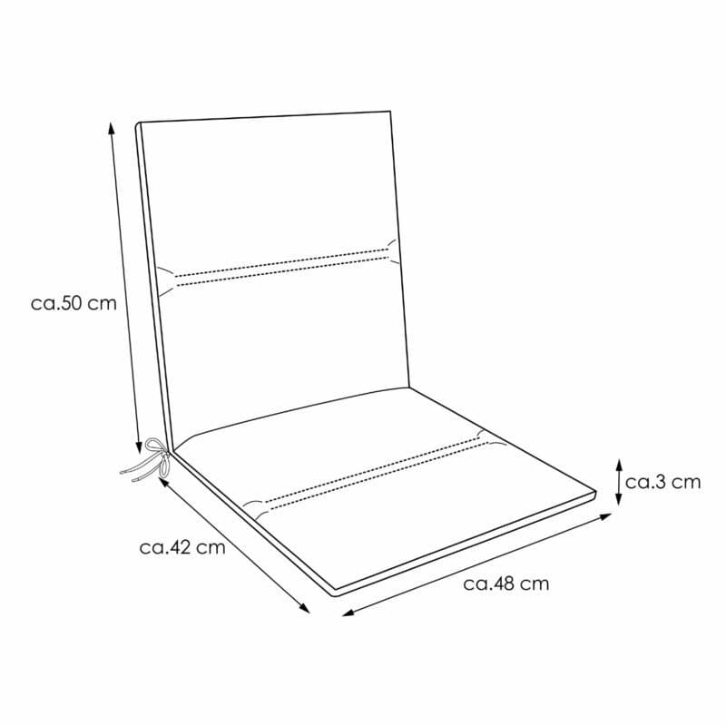 KETTtex Auflage für Gartenstuhl/Stapelstuhl, 92x48 cm