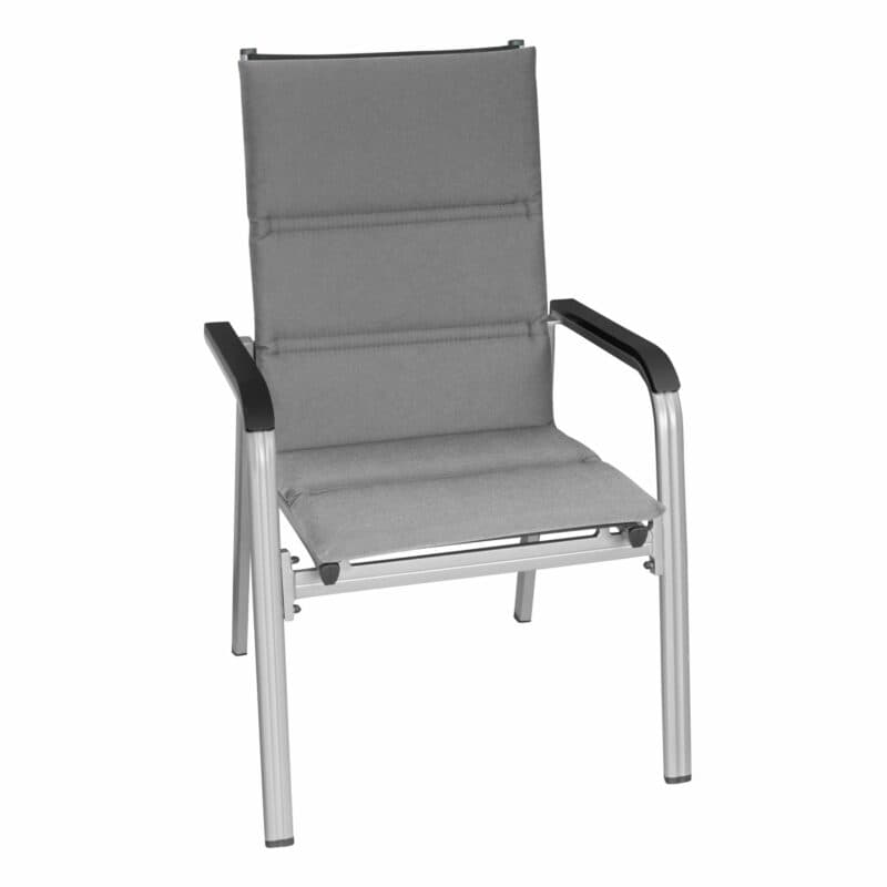 KETTtex Auflage für Gartenstuhl/Stapelstuhl mit etwas höherer Rückenlehne, 110x48 cm, grau