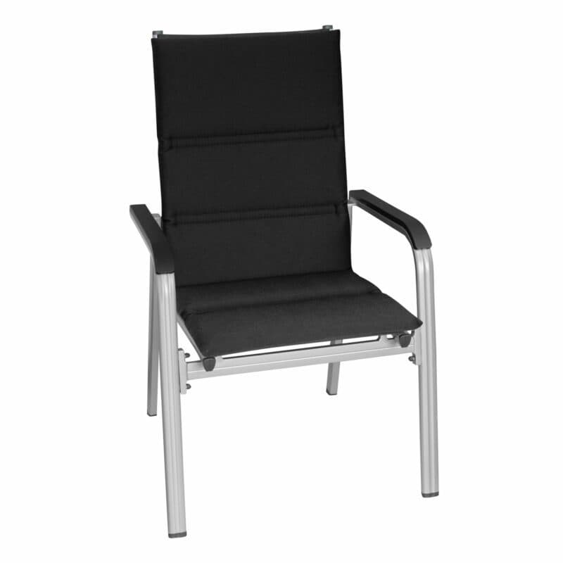 KETTtex Auflage für Gartenstuhl/Stapelstuhl mit etwas höherer Rückenlehne, 110x48 cm, graphit