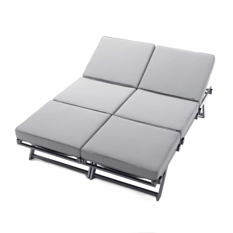 Sieger Loungeserie "Auckland", Gestell Aluminium eisengrau, Kissenfarbe hellgrau