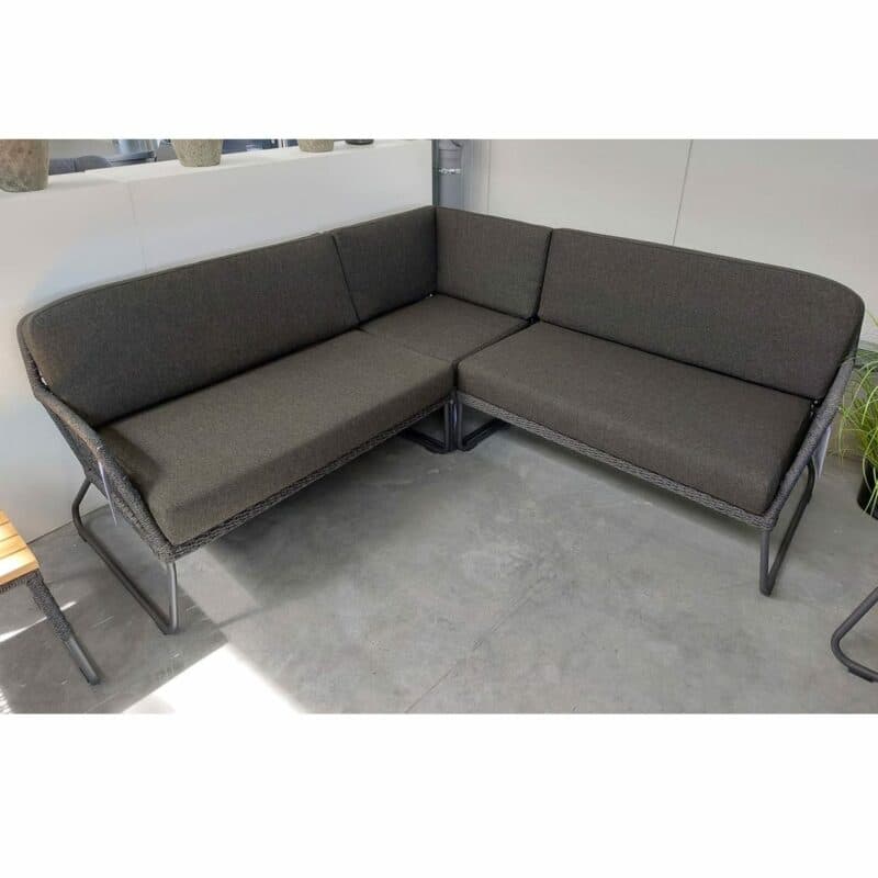Sonnenpartner "Poison“ Loungeset 3-tlg., Gestell Aluminium grau, Geflecht Polyrope dunkelgrau