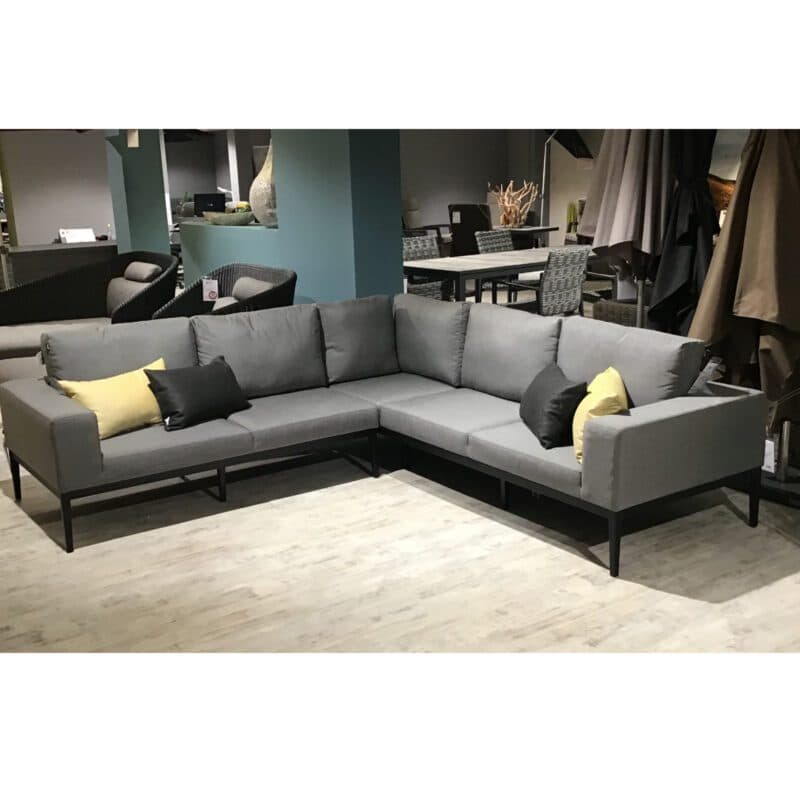 Hartman "Sven" Eckloungeset, Aluminium schwarz, Bezug Sunbrella Mid Grey QuickDry