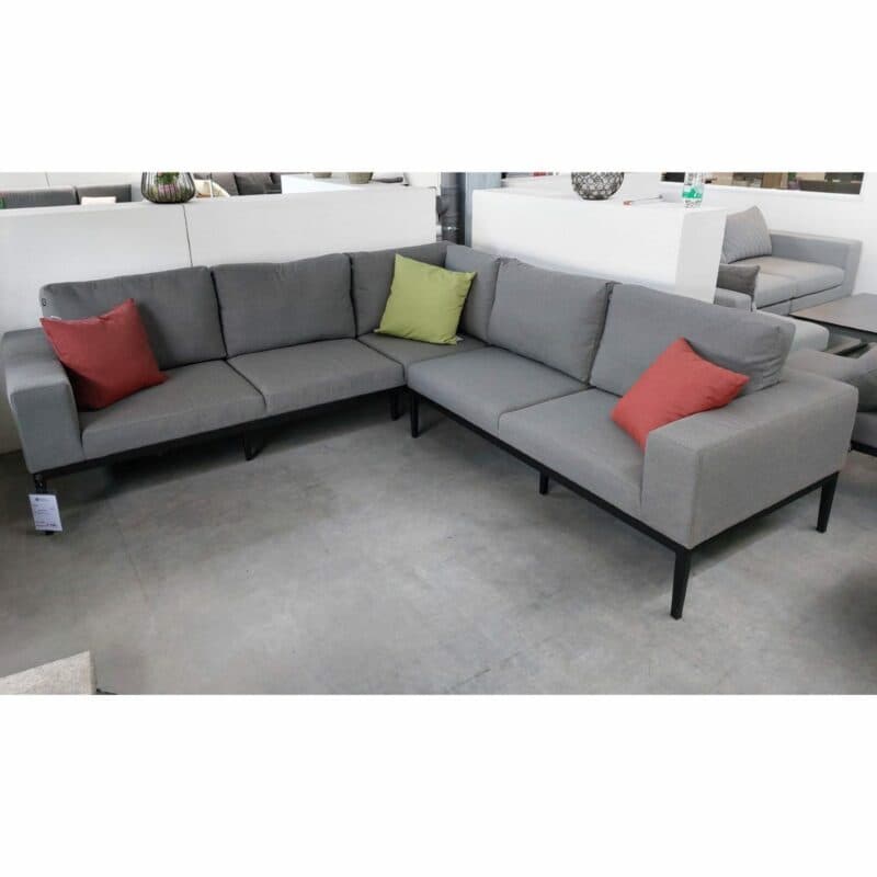 Hartman "Sven" Eckloungeset, Aluminium schwarz, Bezug Sunbrella Mid Grey QuickDry