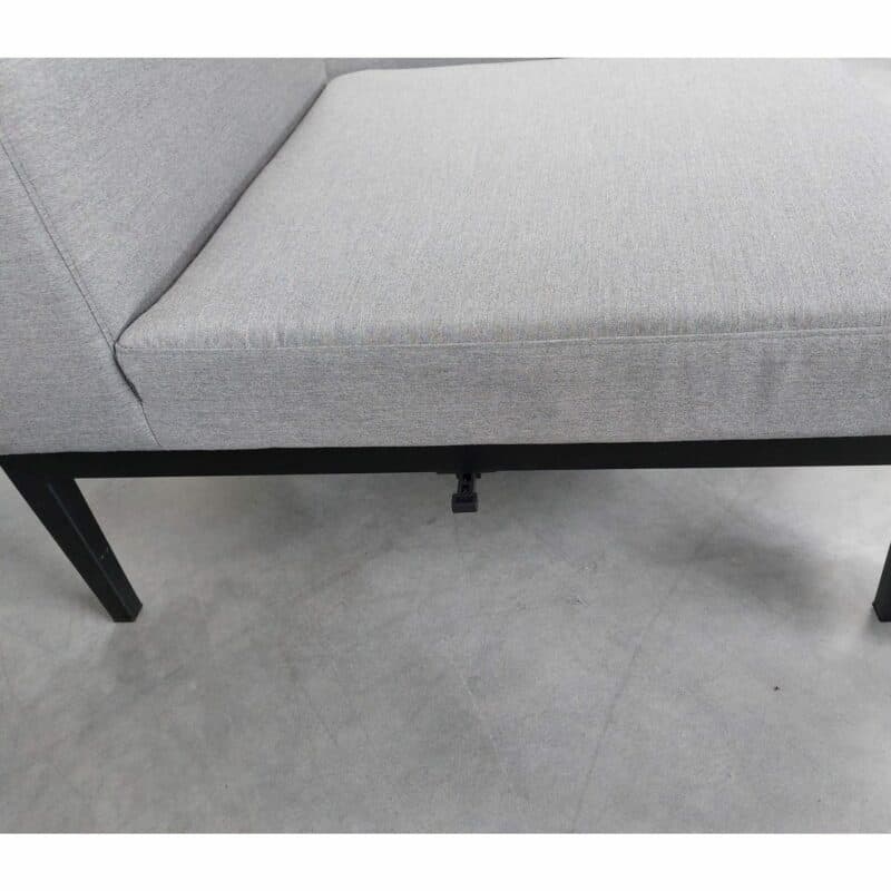 Hartman "Sven" Loungemodul, Aluminium schwarz, Bezug Sunbrella Mid Grey QuickDry - Verbindungsstück
