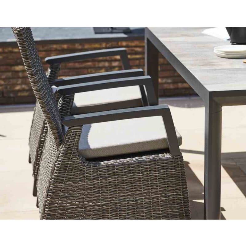 Siena Garden Gartenmöbel-Set mit Dining-Sessel "Corido" und Gartentisch "Silva" 160x90 cm, Aluminium anthrazit matt