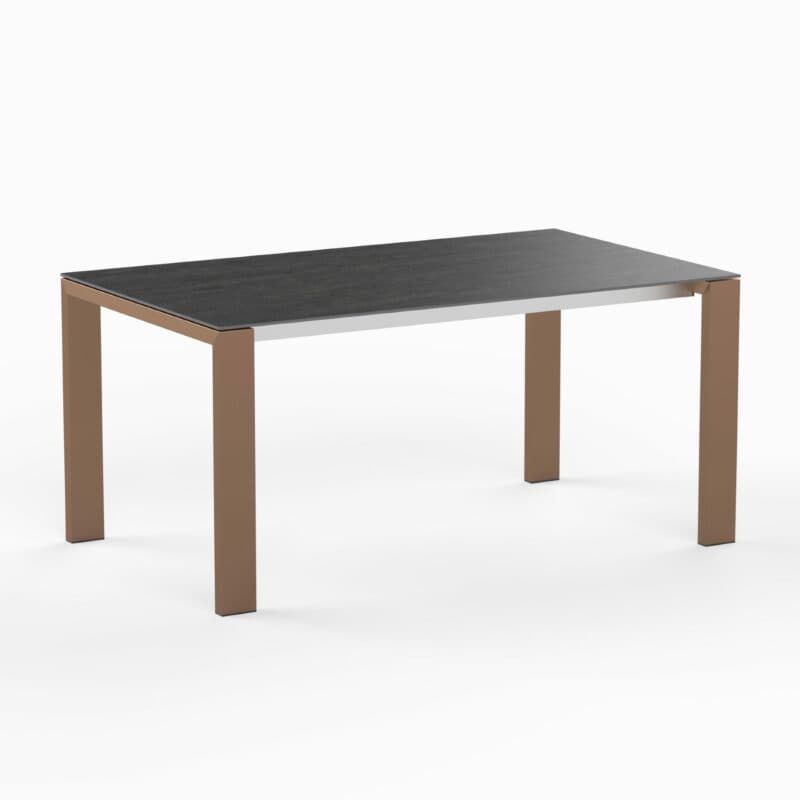 SIT Mobilia "Olympia Oslo Cobre" Gartentisch 160x95 cm, Gestell Edelstahl Kupfer verchromt, Tischplatte Dekton Bromo
