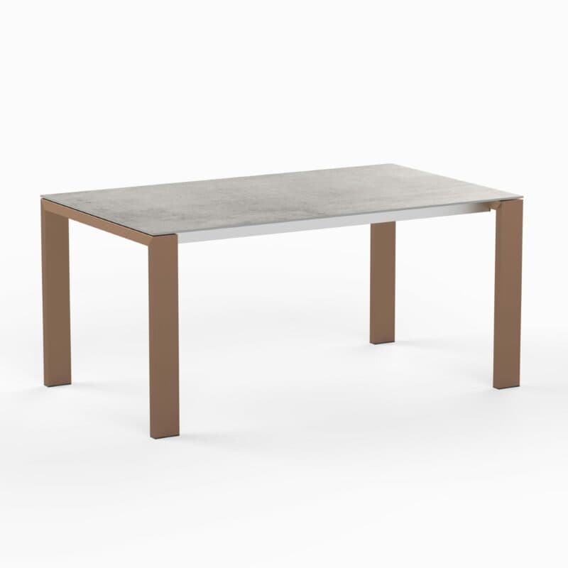 SIT Mobilia "Olympia Oslo Cobre" Gartentisch 160x95 cm, Gestell Edelstahl Kupfer verchromt, Tischplatte Dekton Kreta