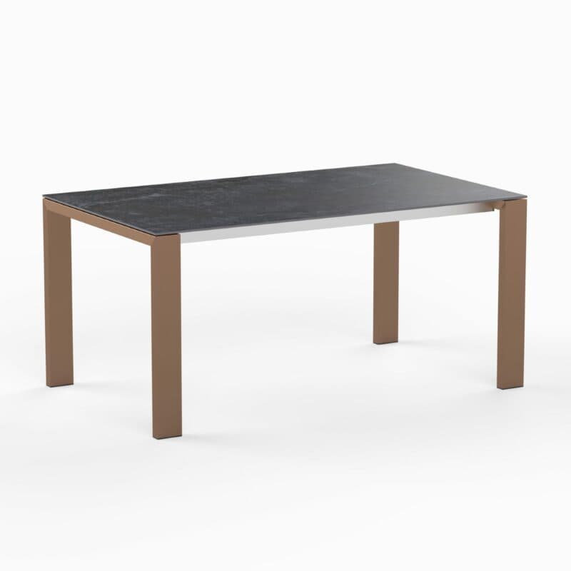 SIT Mobilia "Olympia Oslo Cobre" Gartentisch 160x95 cm, Gestell Edelstahl Kupfer verchromt, Tischplatte Dekton Laos
