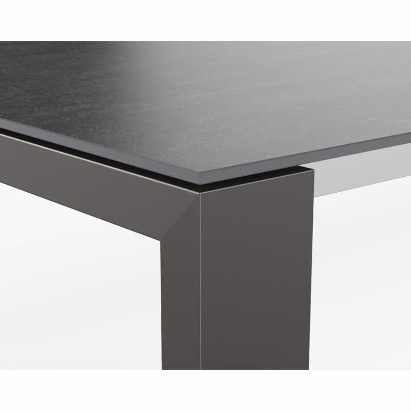 SIT Mobilia "Olympia Oslo Preto" Gartentisch, Gestell Edelstahl schwarz verchromt, Tischplatte Dekton Bromo