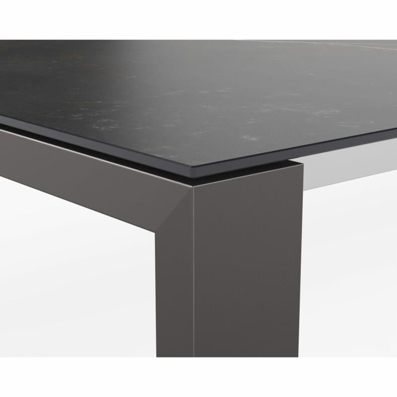 SIT Mobilia "Olympia Oslo Preto" Gartentisch, Gestell Edelstahl schwarz verchromt, Tischplatte Dekton Kelya