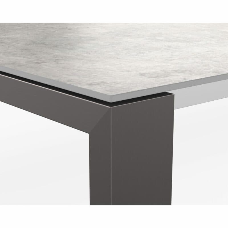 SIT Mobilia "Olympia Oslo Preto" Gartentisch, Gestell Edelstahl schwarz verchromt, Tischplatte Dekton Kreta