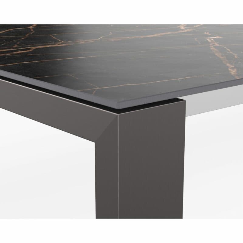 SIT Mobilia "Olympia Oslo Preto" Gartentisch, Gestell Edelstahl schwarz verchromt, Tischplatte Dekton Laurent