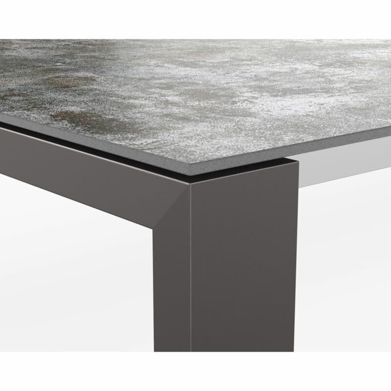 SIT Mobilia "Olympia Oslo Preto" Gartentisch, Gestell Edelstahl schwarz verchromt, Tischplatte Dekton Orix