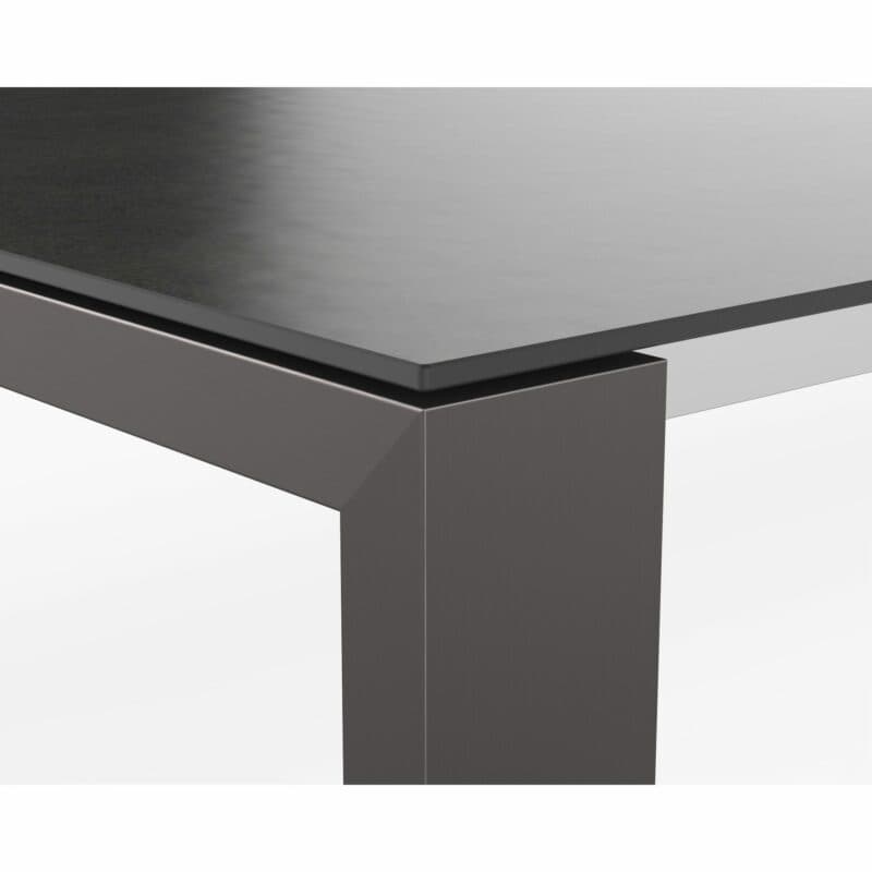 SIT Mobilia "Olympia Oslo Preto" Gartentisch, Gestell Edelstahl schwarz verchromt, Tischplatte Dekton Sirius