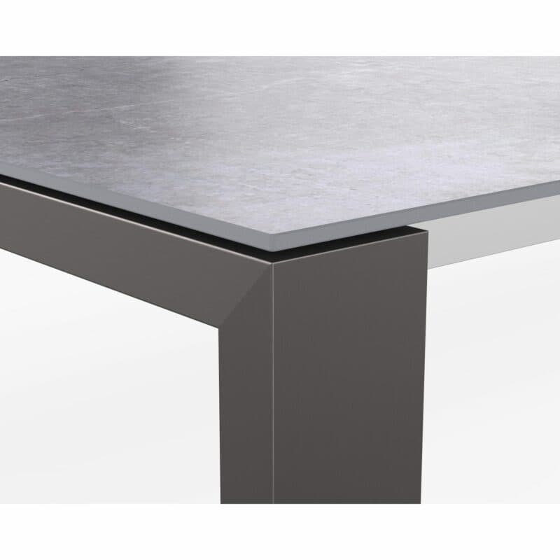 SIT Mobilia "Olympia Oslo Preto" Gartentisch, Gestell Edelstahl schwarz verchromt, Tischplatte Dekton Soke