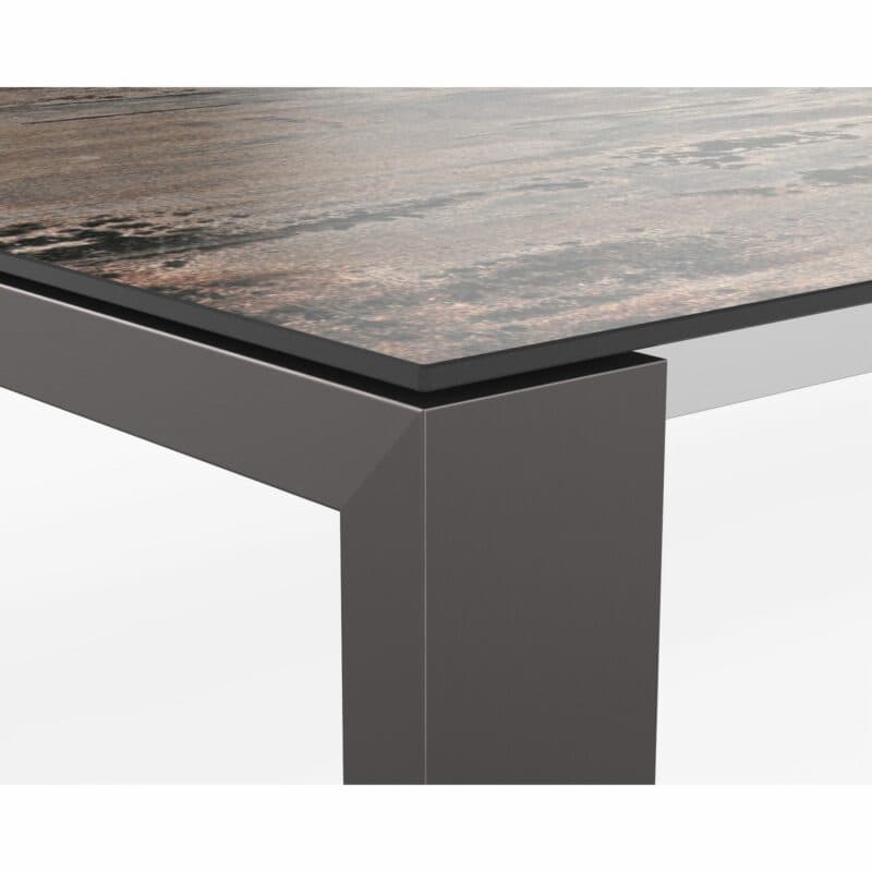 SIT Mobilia "Olympia Oslo Preto" Gartentisch, Gestell Edelstahl schwarz verchromt, Tischplatte Dekton Trilium