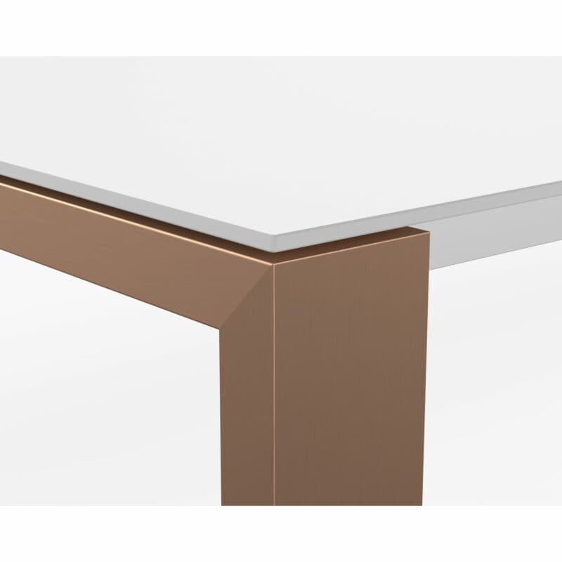 SIT Mobilia "Olympia Oslo Cobre" Gartentisch, Gestell Edelstahl Kupfer verchromt, Tischplatte Dekton Chromica Uyuni