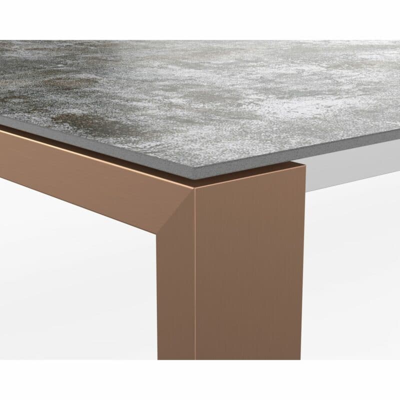 SIT Mobilia "Olympia Oslo Cobre" Gartentisch, Gestell Edelstahl Kupfer verchromt, Tischplatte Dekton Orix