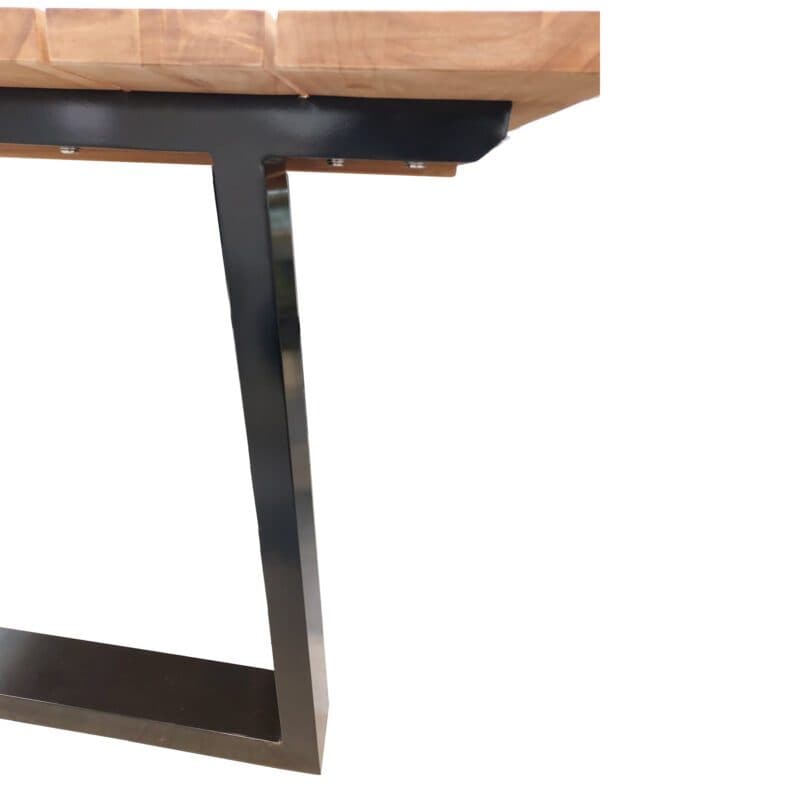 Brafab "Laurion" Gartentisch, Gestell Aluminium schwarz glänzend, Tischplatte Teakholz, 230x100 cm