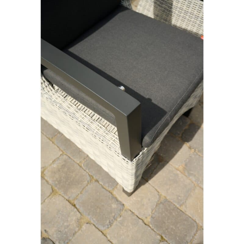 Siena Garden "Corido" verstellbarer Diningsessel, Gestell Aluminium anthrazit matt, Geflecht ice grey, Auflage anthrazit