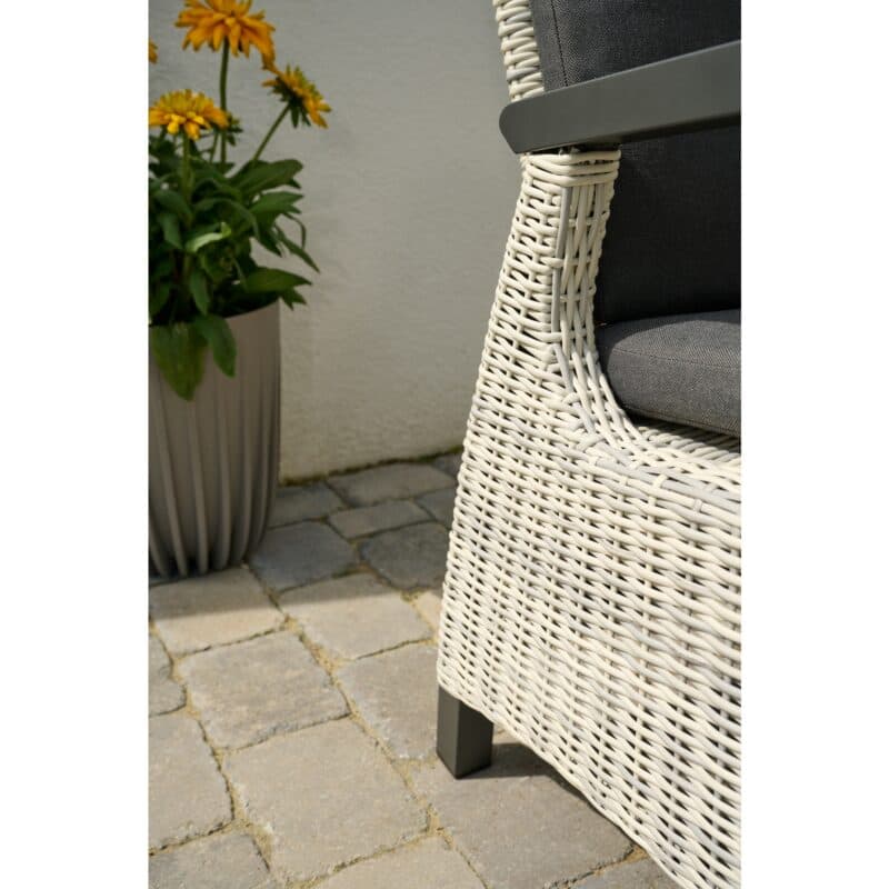 Siena Garden "Corido" verstellbarer Diningsessel, Gestell Aluminium anthrazit matt, Geflecht ice grey, Auflage anthrazit
