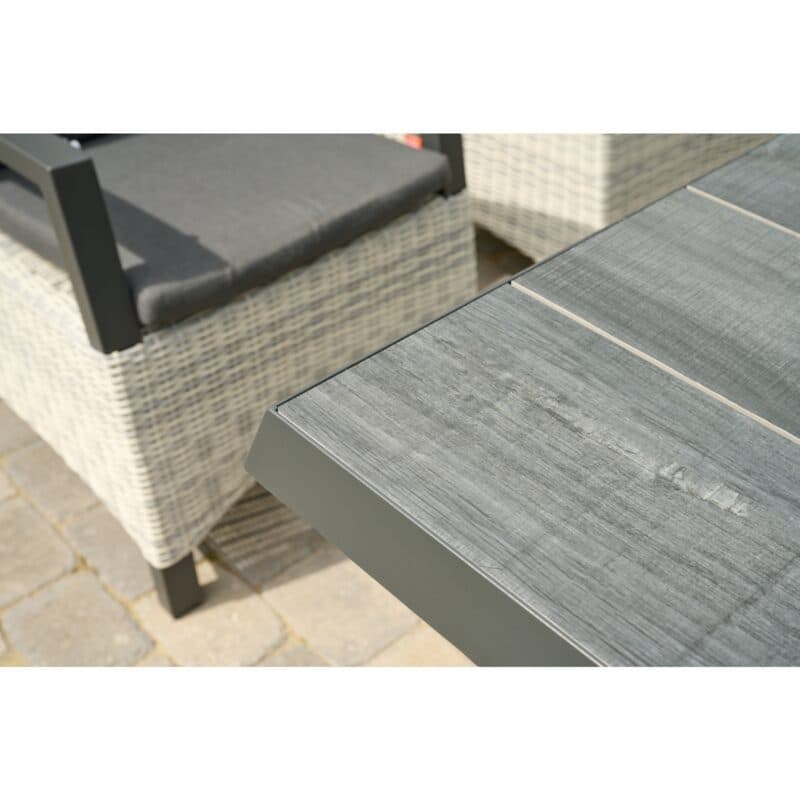 Siena Garden “Sincro“ Ausziehtisch, Gestell Aluminium anthrazit matt, Tischplatte Keramik wood grey (grau), 200/260x100 cm