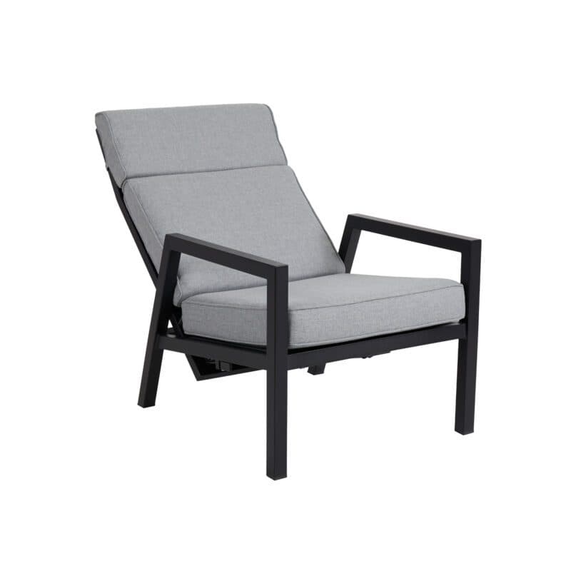 Brafab "Belfort" Loungesessel, Gestell Aluminium schwarz, Sitz- und Rückenpolster Olefin grau