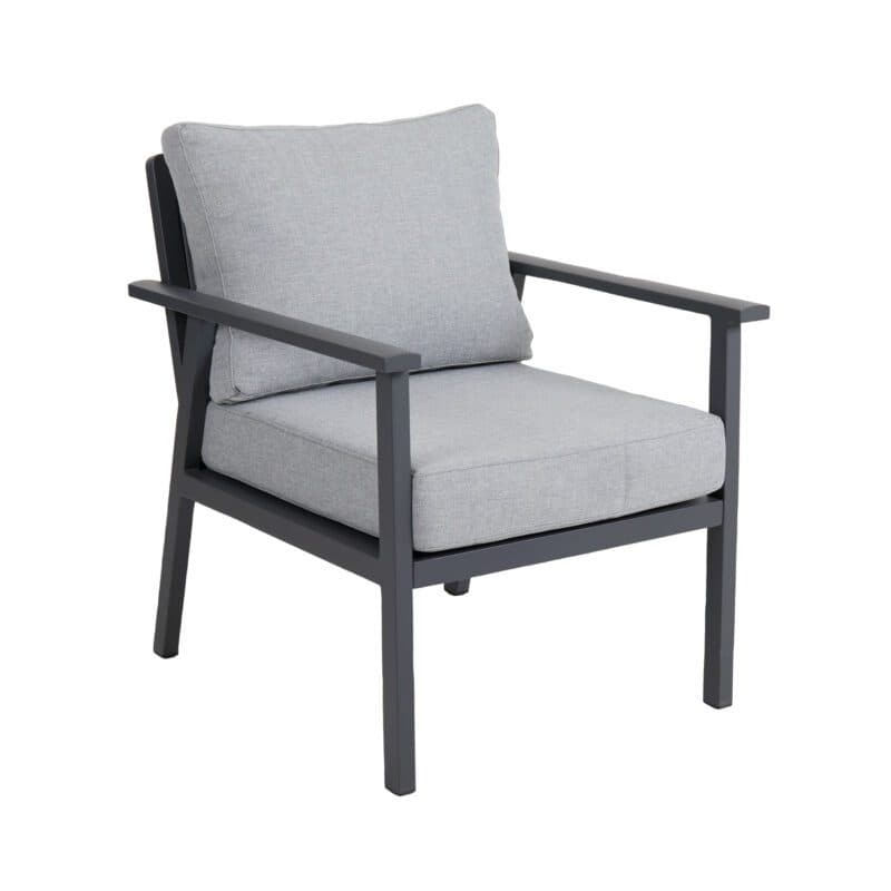 Brafab "Samvaro" Diningsessel, Gestell Aluminium anthrazit, Sitz- und Rückenpolster Olefin grau