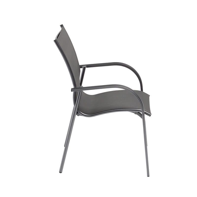 Kettler Tampa Stapelsessel, Aluminium anthrazit, Bespannung Textilen anthrazit