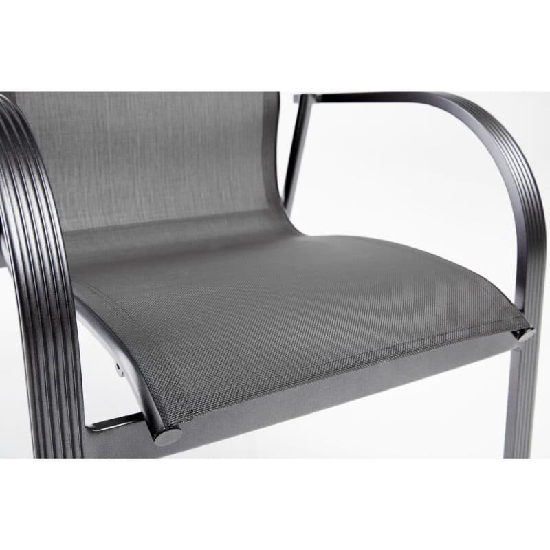 Kettler Tampa Stapelsessel, Aluminium anthrazit, Bespannung Textilen anthrazit