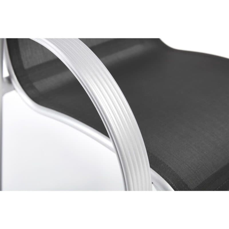 Kettler Tampa Stapelsessel, Aluminium silber, Bespannung Textilen anthrazit