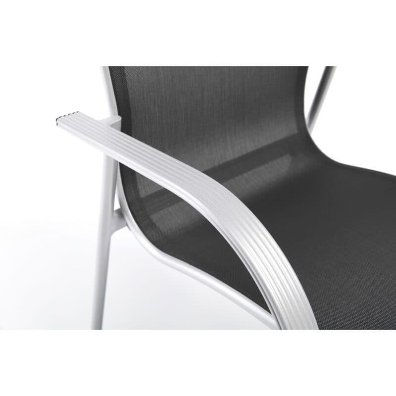 Kettler Tampa Stapelsessel, Aluminium silber, Bespannung Textilen anthrazit