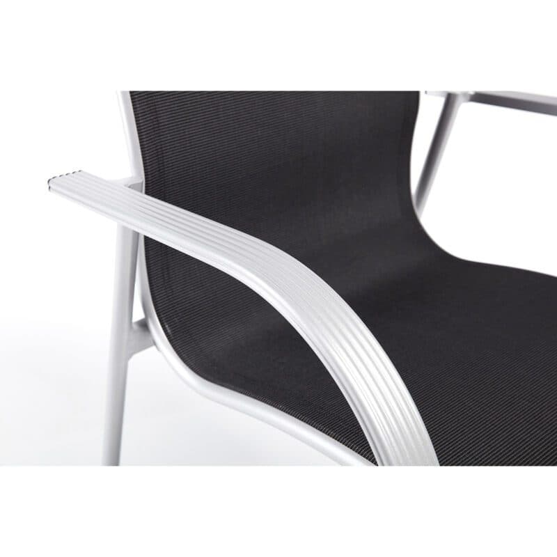 Kettler Tampa Stapelsessel, Aluminium silber, Bespannung Twitchell charcoal